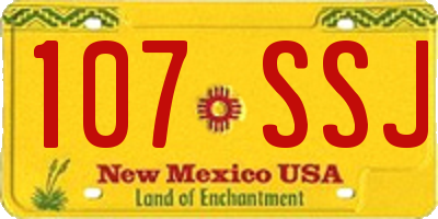 NM license plate 107SSJ