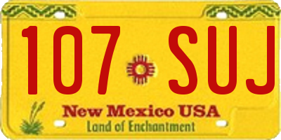 NM license plate 107SUJ