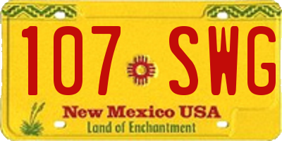 NM license plate 107SWG