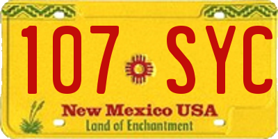 NM license plate 107SYC