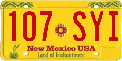 NM license plate 107SYI