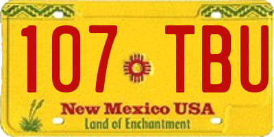 NM license plate 107TBU