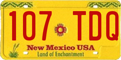 NM license plate 107TDQ
