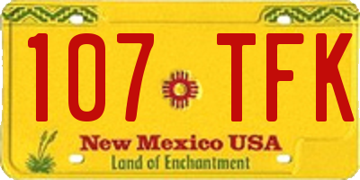 NM license plate 107TFK
