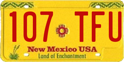 NM license plate 107TFU