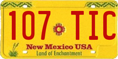 NM license plate 107TIC