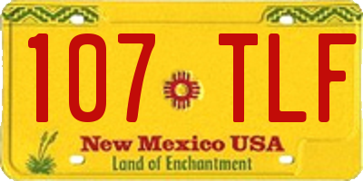 NM license plate 107TLF