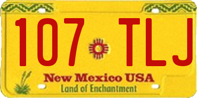 NM license plate 107TLJ