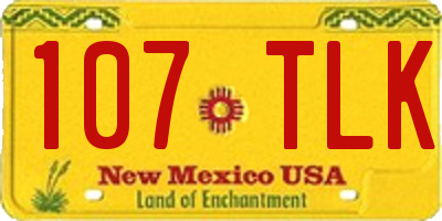 NM license plate 107TLK