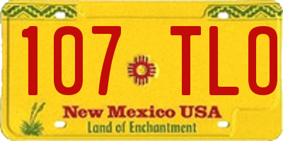 NM license plate 107TLO