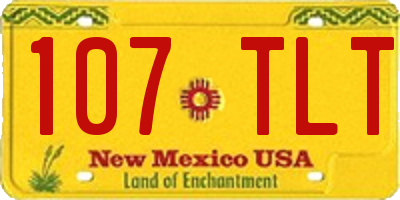 NM license plate 107TLT