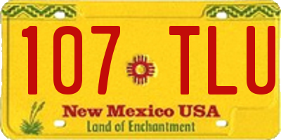 NM license plate 107TLU