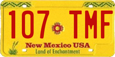NM license plate 107TMF