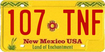 NM license plate 107TNF