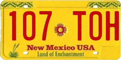 NM license plate 107TOH