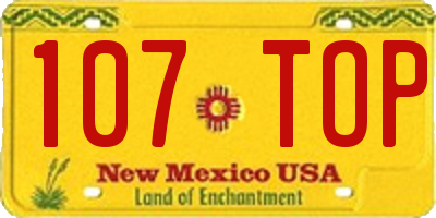 NM license plate 107TOP