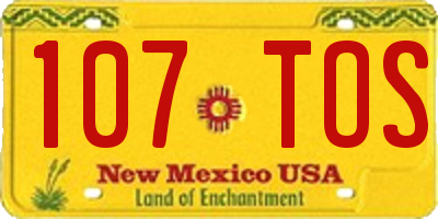 NM license plate 107TOS