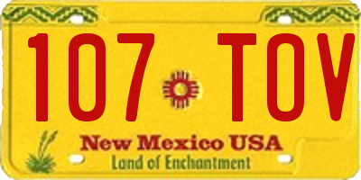 NM license plate 107TOV
