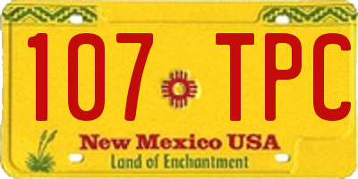 NM license plate 107TPC