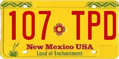 NM license plate 107TPD