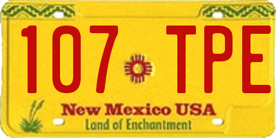 NM license plate 107TPE