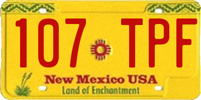 NM license plate 107TPF