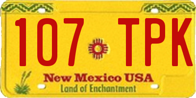 NM license plate 107TPK