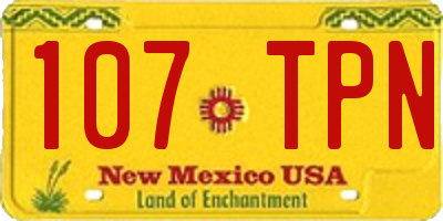 NM license plate 107TPN