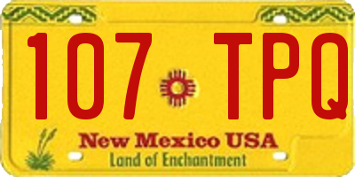 NM license plate 107TPQ