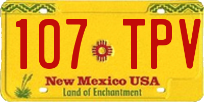NM license plate 107TPV
