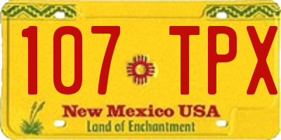 NM license plate 107TPX