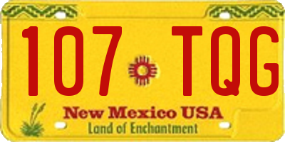 NM license plate 107TQG