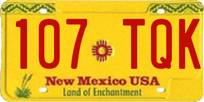 NM license plate 107TQK