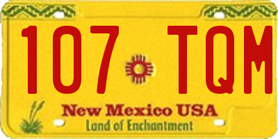 NM license plate 107TQM