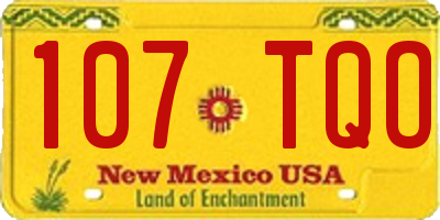 NM license plate 107TQO