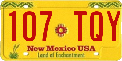 NM license plate 107TQY