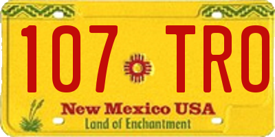 NM license plate 107TRO
