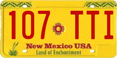 NM license plate 107TTI
