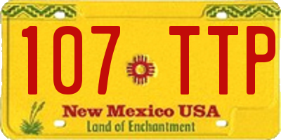 NM license plate 107TTP