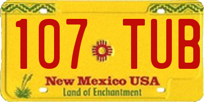 NM license plate 107TUB