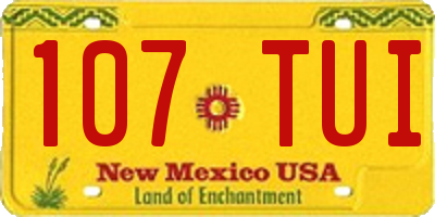 NM license plate 107TUI