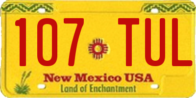 NM license plate 107TUL