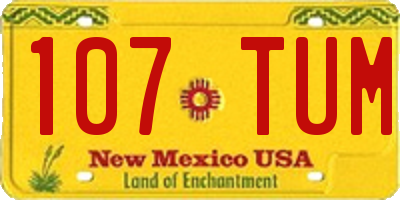 NM license plate 107TUM