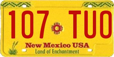 NM license plate 107TUO