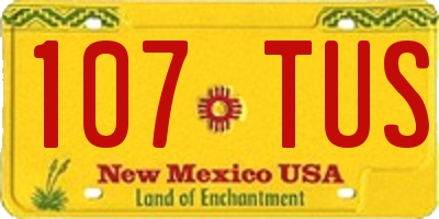 NM license plate 107TUS