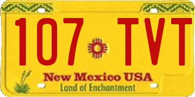 NM license plate 107TVT