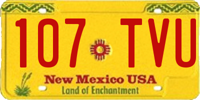 NM license plate 107TVU