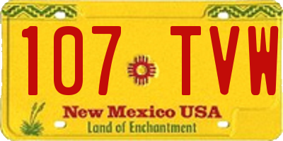NM license plate 107TVW