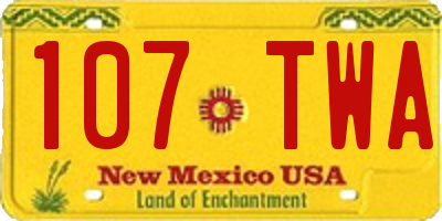 NM license plate 107TWA