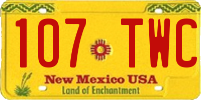 NM license plate 107TWC